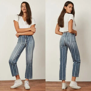 Boyish Stanley Striped Straight Leg Denim Jeans 26